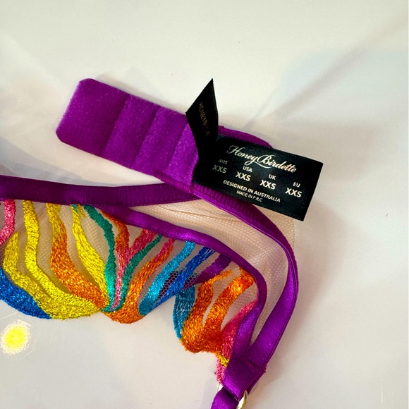 Honey Birdette Solange Rainbow Lingerie 5 Piece Set 30F, XXS - Picture 7 of 12